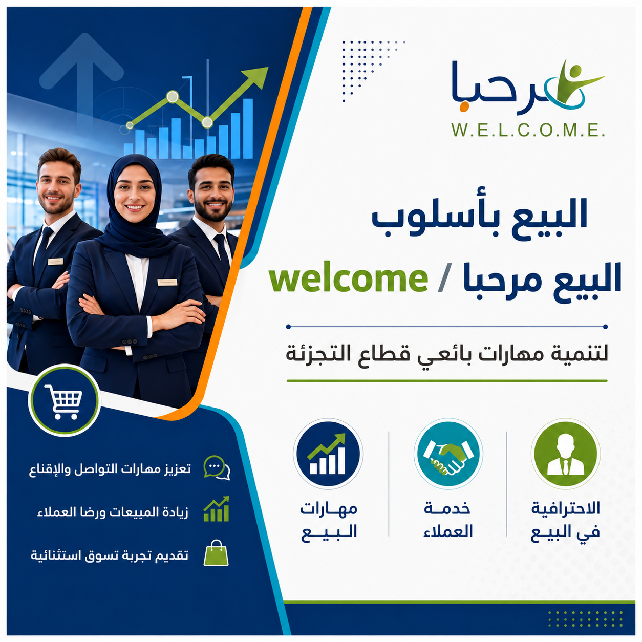 البيع بأسلوب البيع مرحبا / welcome لتنمية مهارات بائعي قطاع التجزئة